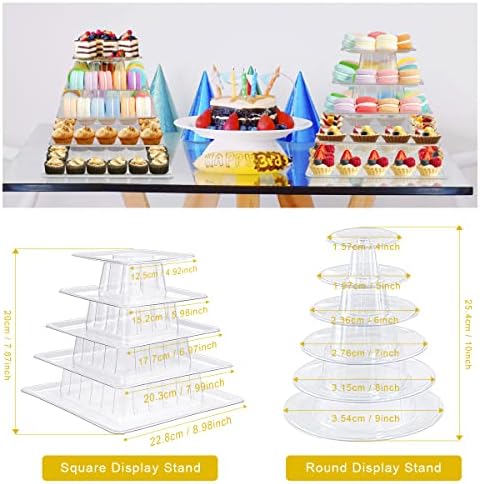 5 nivoa Square Macaron Tower Stand stalak za torte stalak za kolačiće stalak za deserte za dekor za rođendanske