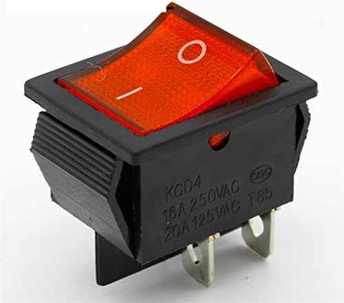 Prekidač 2kom / puno crveno 4-Pinsko svjetlo za uključivanje/isključivanje dugmeta za brod 250V 16A AC AMP 125V