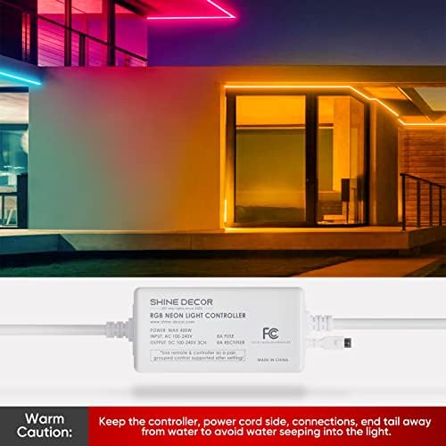 Shine Decor Bundle proizvodi napajanja kontrolera sa 20m / 65.6 ft LED RGB neonskim svjetlima za užad