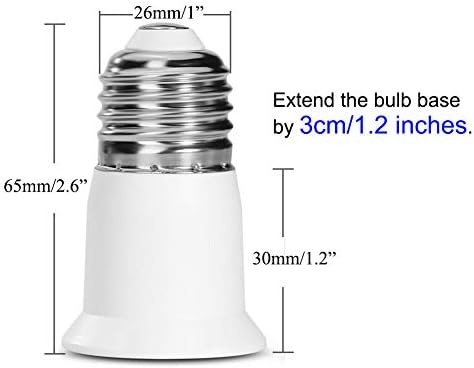 Sumvibe E26 Socket Extender, E26 do E26 Light Socket Extender, 3cm / 1.2 inčni Light Socket produžetak,