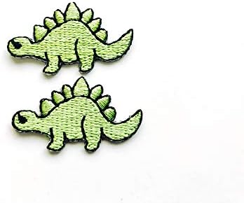 Skup 3 malenog. Mini T-Rex Stegosaurus Triceratops Dinosaur Pastel Slatki crtani zakrpe za šivanje željeza na