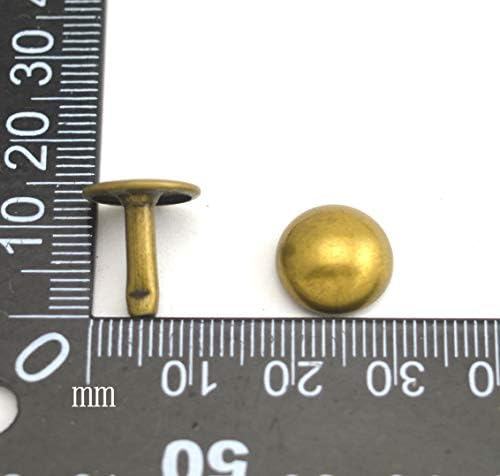 Wuuycoky Bronza dvostruka kapa gljiva zakovice metalni kape 10 mm i post 6mm pakovanje od 200 setova