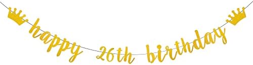 Weiandbo Gold Glitter Banner, sretan 26. rođendan