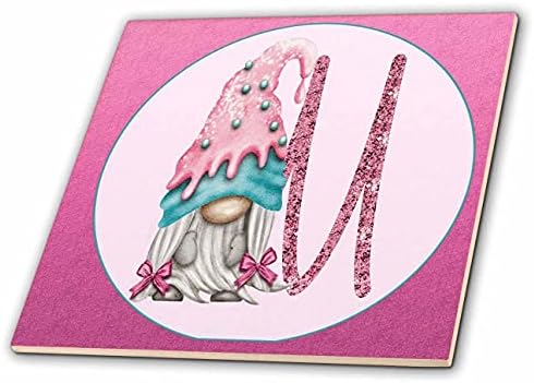 3drose slatki ružičasti sladoled patuljak Pink slika Glitter monograma M-Tiles