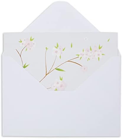 120-Pack Cherry Blossom Note kartice sa kovertama, prazne zahvalnice u Vintage stilu, skupna kutija za vjenčanje
