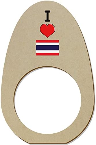 Azeeda 5 x 'Volim Tajland' Drvene prstenove / držače salveta
