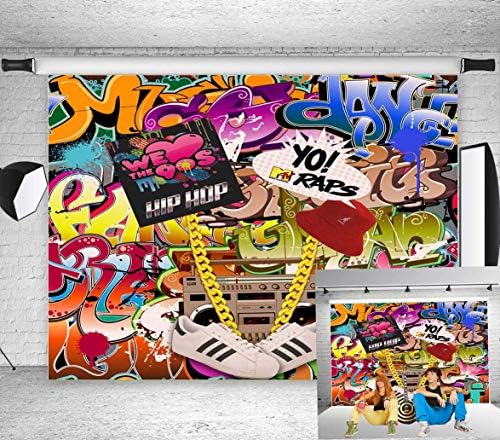 Šareni Grafiti fotografija pozadina 80 - ih 90-ih Hip Hop tema Photo Booth Studio rekviziti zalihe
