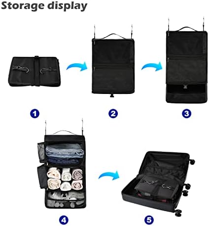 Surblue Viseće putne police Kombine za kompresiju za kofer za prtljag za prtljag svučene s produžnim