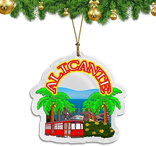 Španija Alicante, Božićni ukrasi prozirni akrilni dvostrani ukras na privjeskom turističkim suvenirom