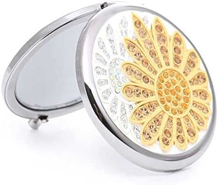 FSYSM srebrno okruglo ogledalo za šminkanje prijenosno sklopivo prijenosno malo ogledalo rođendanski