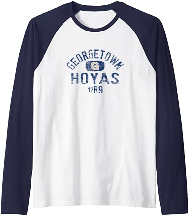 Georgetown Hoyas 1789 Raglan Bejzbol Majica Sa Logotipom