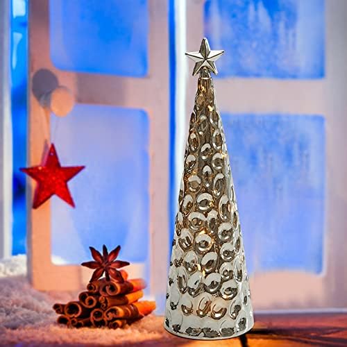 Početna Božićni ukrasi pjenušava staklena božićna stablo sa LED svjetlima TABLETOP božićne ukrase