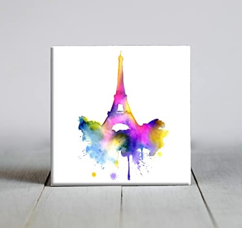 Eiffelov Toranj Pastel Kap Po Kap Apstraktna Akvarelna Umjetnost Dekorativna Pločica