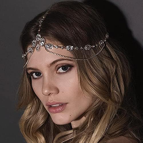 Asphire Bridal Iced Out Crystal Headpiece pjenušavi Rhinestone lanac za glavu elegantan predivan