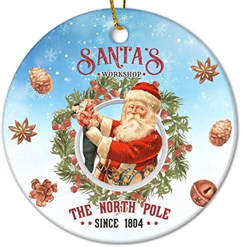 Santa radionica Sjeverni pol Božić keramički ukrasi Božić vijenac Matica bombona zvono Božić Ornament Sveta Noć