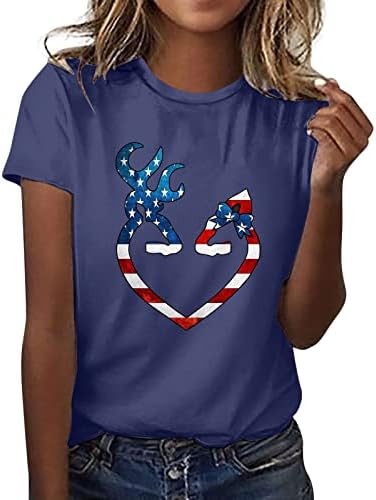 Ženska košulja ljetni dan nezavisnosti ženska grafička majica za žene Top Crewneck kratka ženska majica