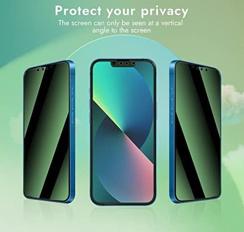 QUESPLE [2 paket] zelena zaštita ekrana za privatnost za iPhone 14/iPhone 13 / iPhone 13 Pro 6.1 inch,