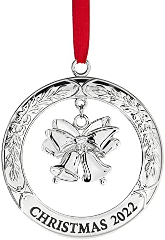 Klikel Božićni Ornament 2021 - sjajni srebrni Božićni Ornament 2021-2021 ornament ugraviran Božić 2021 sa