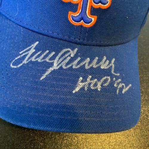 Tom Seaver Hall of Fame 1992 potpisao New York Mets Hat sa PSA DNK Coa - autogramirani kape