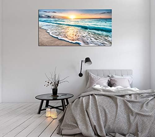 Baisuart S02250 Platno Otisci na zidnu umjetnost plaža zalazak sunca okeanski valovi Nature