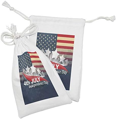 Ambesonne 4. srpnja Tkanina torba od 2, američka pozadina zastava sa zvijezdama i vrtložirani apstraktni