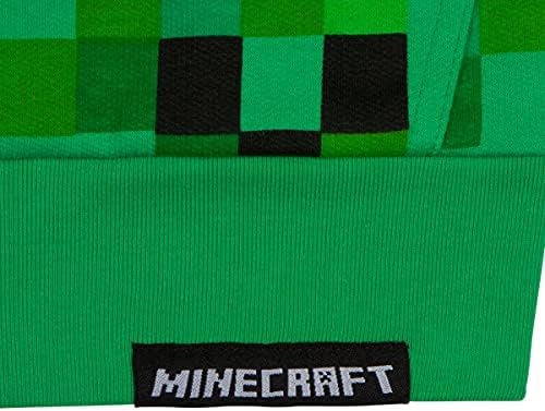 Hoodie Minecraft Boy - zeleni čistač zatvarač sa kapuljačom za dječake i tinejdžere u dobi od 4-18 godina