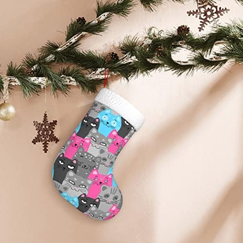 JBIFODE CUTE OBOWO CAT božićne čarape, smiješne crtane životinjske božićne čarape personalizirani praznici