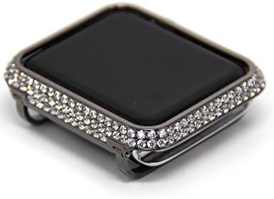 Callanctity 42mm Kristalni dijamantski poklopac crne platine bijeli kristalni slučaj kompatibilan