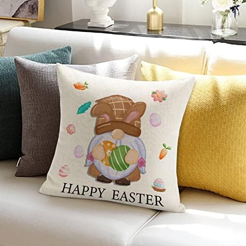 Uskršnji gnomi za uskrsni jastuk Smiješni zečja jastuk za jastuk Christian Proljetni dekor cover