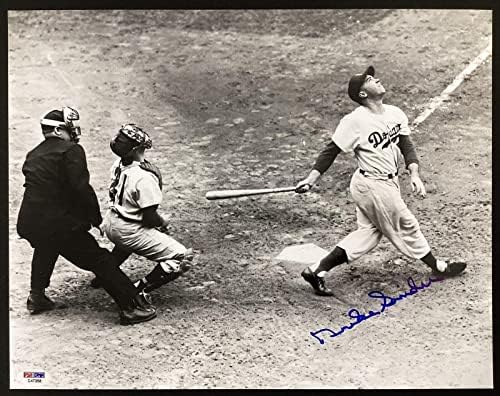 Vojvoda Snider potpisao je fotografija 11x14 bejzbol Brooklyn Dodgers Hof Autograph PSA / DNK