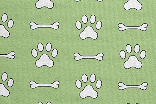 Ambesonne šap Print Yoga Mat ručnik, zelenilo Jednobojni kućni ljubimac uzorak sa stopama i kostima, neklizajući