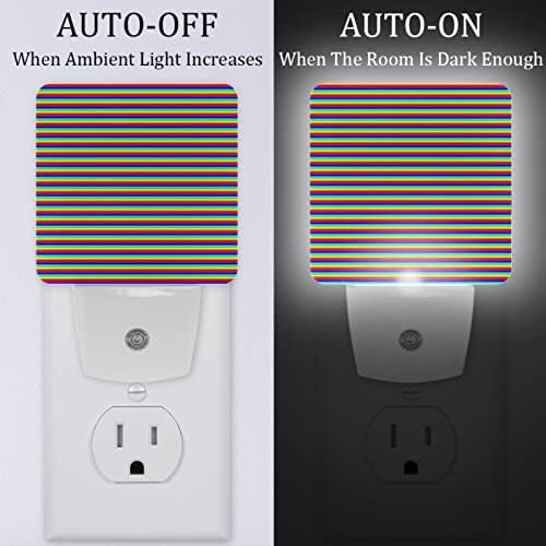 2 paket Plug-in noćno svjetlo LED noćno svjetlo privlači horizontalne pruge, senzor od sumraka do zore