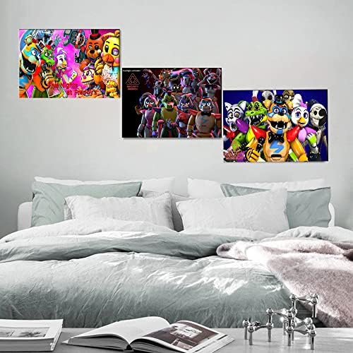 FNAF Posteri Print Wall Art Game Anime Poster Art Prints for Home Wall Decor, 11.5 in x16. 5in, Set od 8 kom