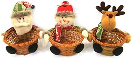 Pifude otac božićne božićne ručne tkane bombone Wicker Basket slatka crtana santa claus voćna košarica