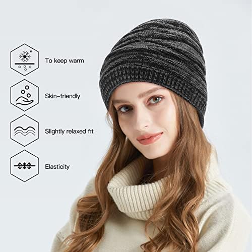 Songaa Winter Knit Beanie Hat za muškarce i žene, Unisex Pletena Slouch Slouch kapa s mekim rukom