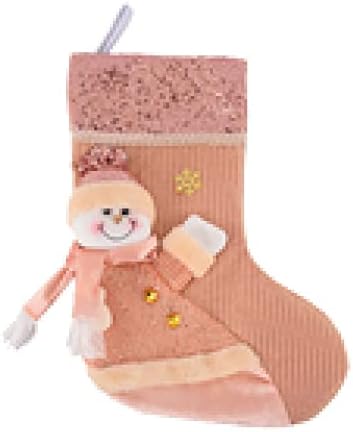 NC ukras božićnog stabla ukrašeno ružičastom božićnim čarapama Snjegović