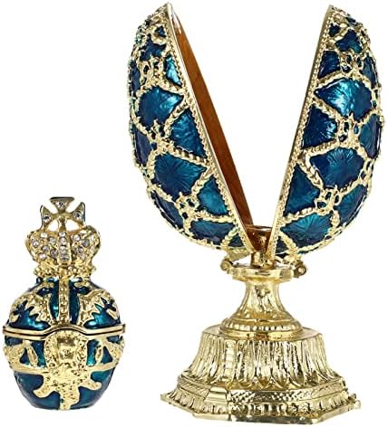 Soimiss ruski pokloni Vintage Box Faberge Egg Style Ručno oslikana emajlirana ukrasna šarkasto