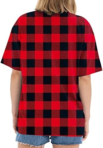 Karirane košulje za žene kratki rukav ljeto Grunge Tshirt Oversized karirani Streetwear Tops Steampunk