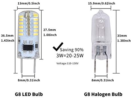 Nobranded G8 LED sijalica, WTINTELL G8 Bi-Pin jednak 20W-25W T4 G8 halogena sijalica,Dimable,Daylight