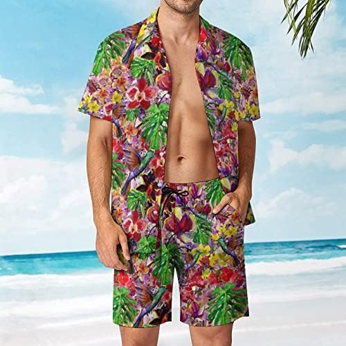 BMISEGM Big i visoki odijela za muškarce Muške ljetne modne slobodno vrijeme Havaji Seaside Holiday