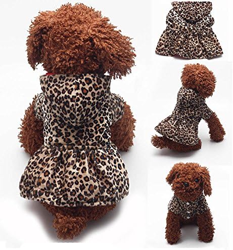Honprad XS pas kućna kućna kućna kućna odjeća štenad leopard haljina pamučni vrhovi psi kućni ljubimci