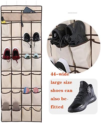 Oprema za spremanje cipela za cipele na vratima na vratima 24 velike mrežice sa 4 kuke za ormar za spavaću