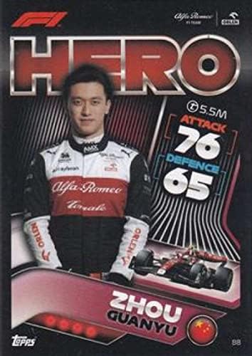 2022 Formula Formula 1 Turbo Attax 88 Zhou Guanyu Službena F1 Racing kartica u sirovom stanju