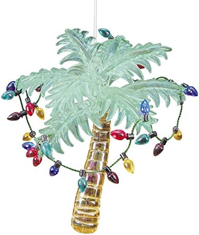 C & F Home Palm Tree sa božićnim svjetlima na plaži Primorski Božić Xmas Ornament Green