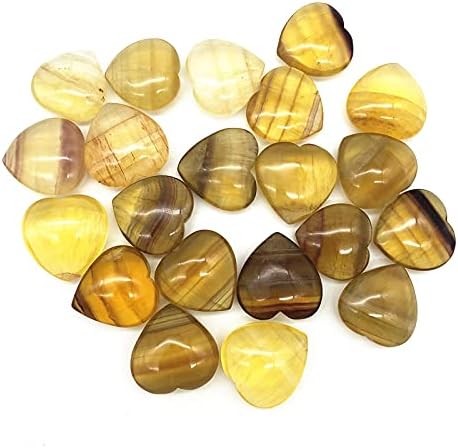Ertiujg Husong312 4pojevi prirodni žuti fluorit Ljubav Srca Kristalno Guardian Gemstone Mineral