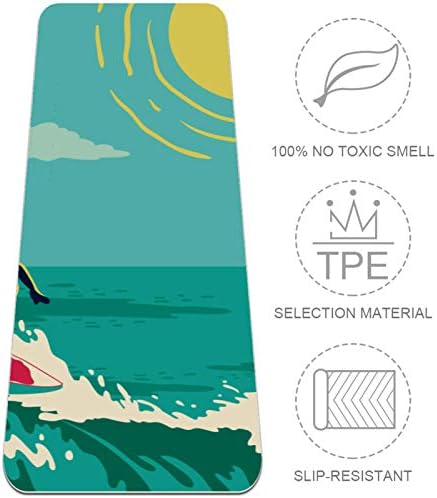 Siebzeh Vintage surf plaža Premium Thick Yoga Mat Eco Friendly Rubber Health & amp; fitnes non Slip