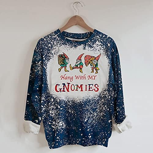 Crewneck pulover topovi za žene Sretan Božić modni štampani Casual bluza Dugi rukav grafički labavi Duks