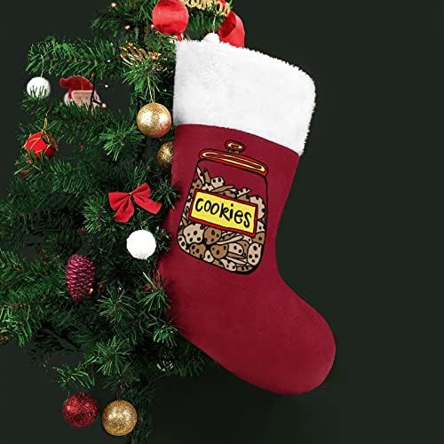 Slatki kolačići Crveni božićni praznici Čarape za kućne ukrase za Xmas Tree Kamin Viseći čarape