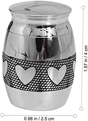 Anoily Pepes urn nehrđajući čelik CINERARY urni rezervoarska kovčeg srca otisnuta kućnog ljubimca Jar porodice