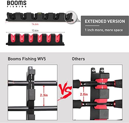 Booms Fishing WV5 Horizontalni držači za ribolov za garažu, zidni nosač za ribolov, nosač za